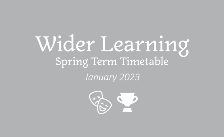 Image of Wider Learning Extra-Curricular Timetable - January 2023