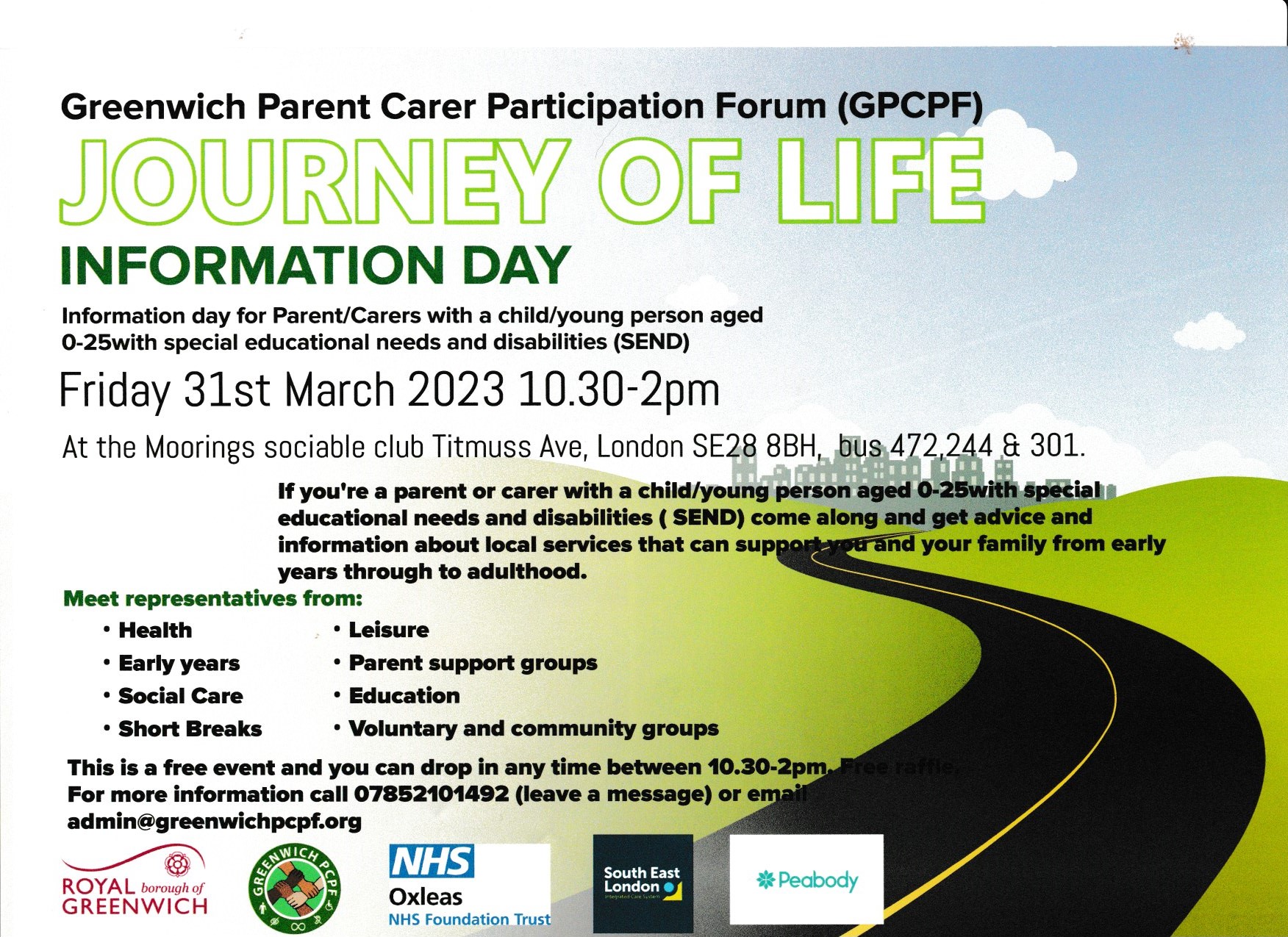 Image of Journey of Life Information Day 31st March 2023 