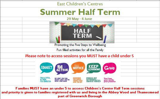Image of East Children's Centre Activities over May Half Term