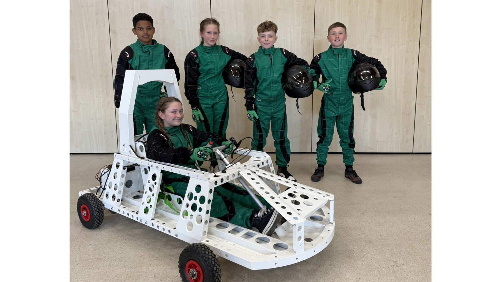 Image of Primary pupils race their own ‘green power’ car on the Lotus test circuit
