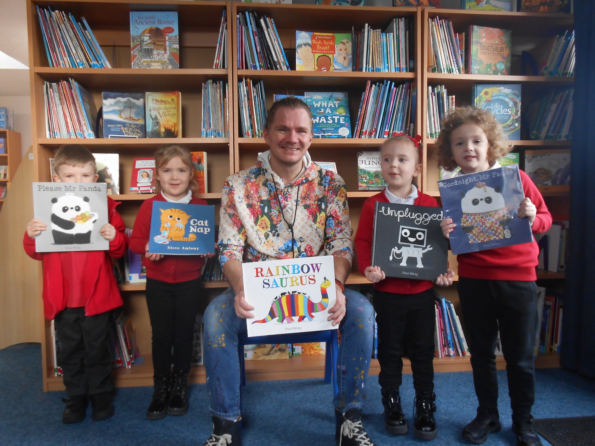 Image of Earith primary pupils inspired by visit from renowned children’s author and illustrator