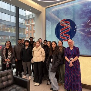 Image of Year 12 T Level students visit to The Doctors Laboratory – HALO Building, Euston