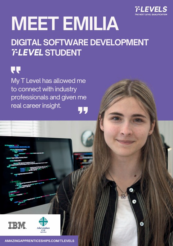 Image of Ada Lovelace T Level students feature in Amazing Apprenticeships campaign