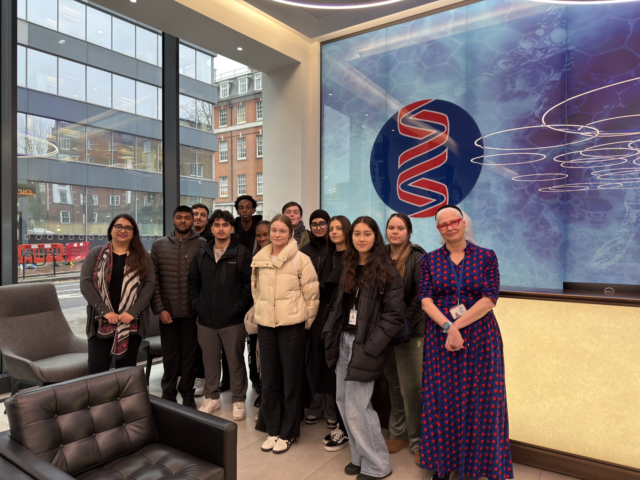 Image of Year 12 T Level students visit to The Doctors Laboratory – HALO Building, Euston