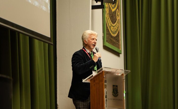 Image of Jimmy Mulville Returns  to Alsop High School