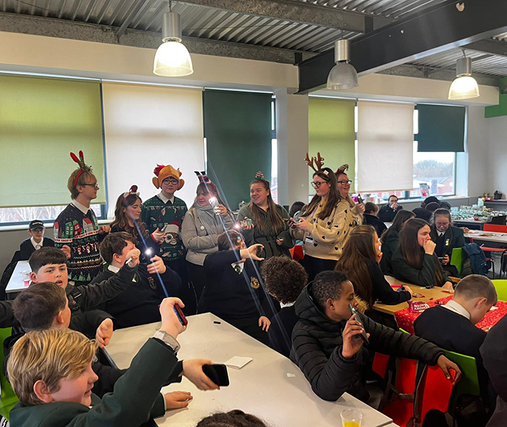 Image of Alsop High School's Sixth Form Spreads Festive Cheer with Christmas Golden Ticket Party