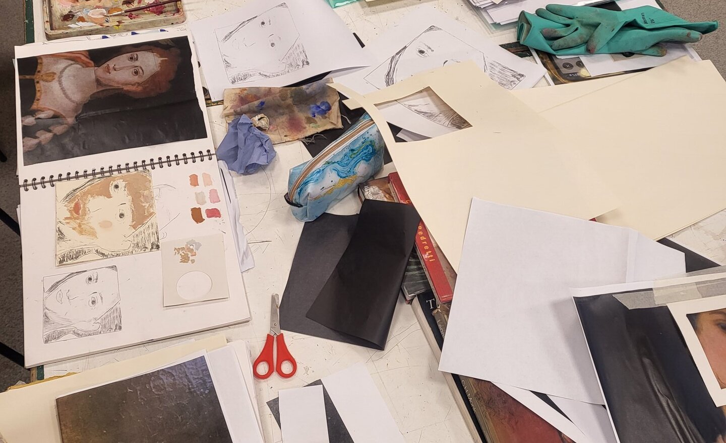 Image of G.C.S.E Oil painting preparation.