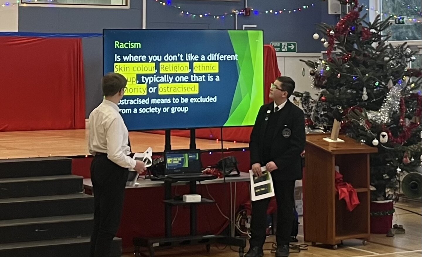 Image of Assembly by our Anne Frank Ambassadors