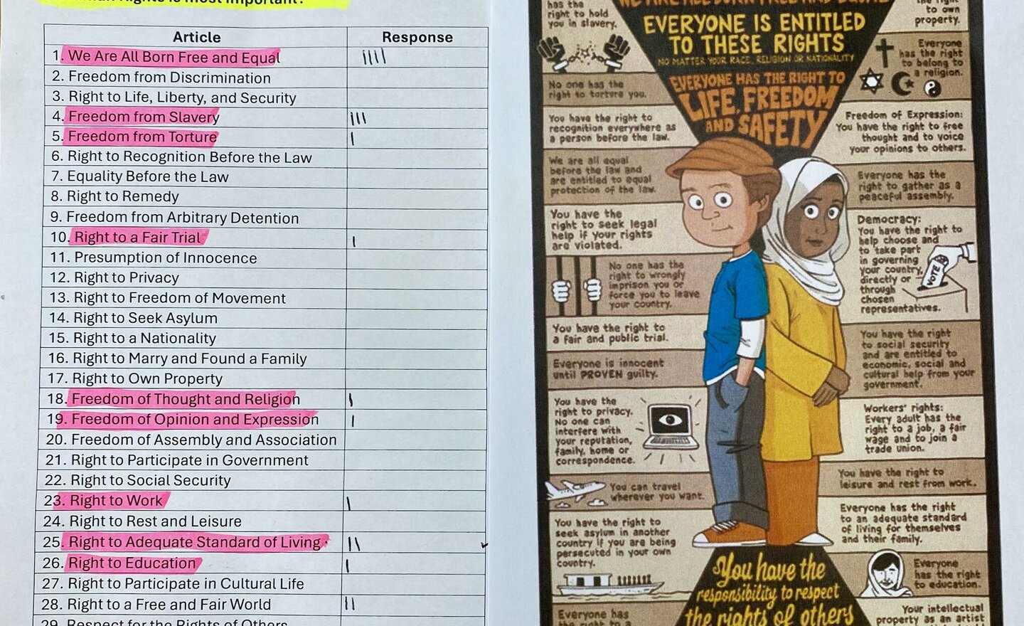 Image of Learning about Human Rights in Citizenship