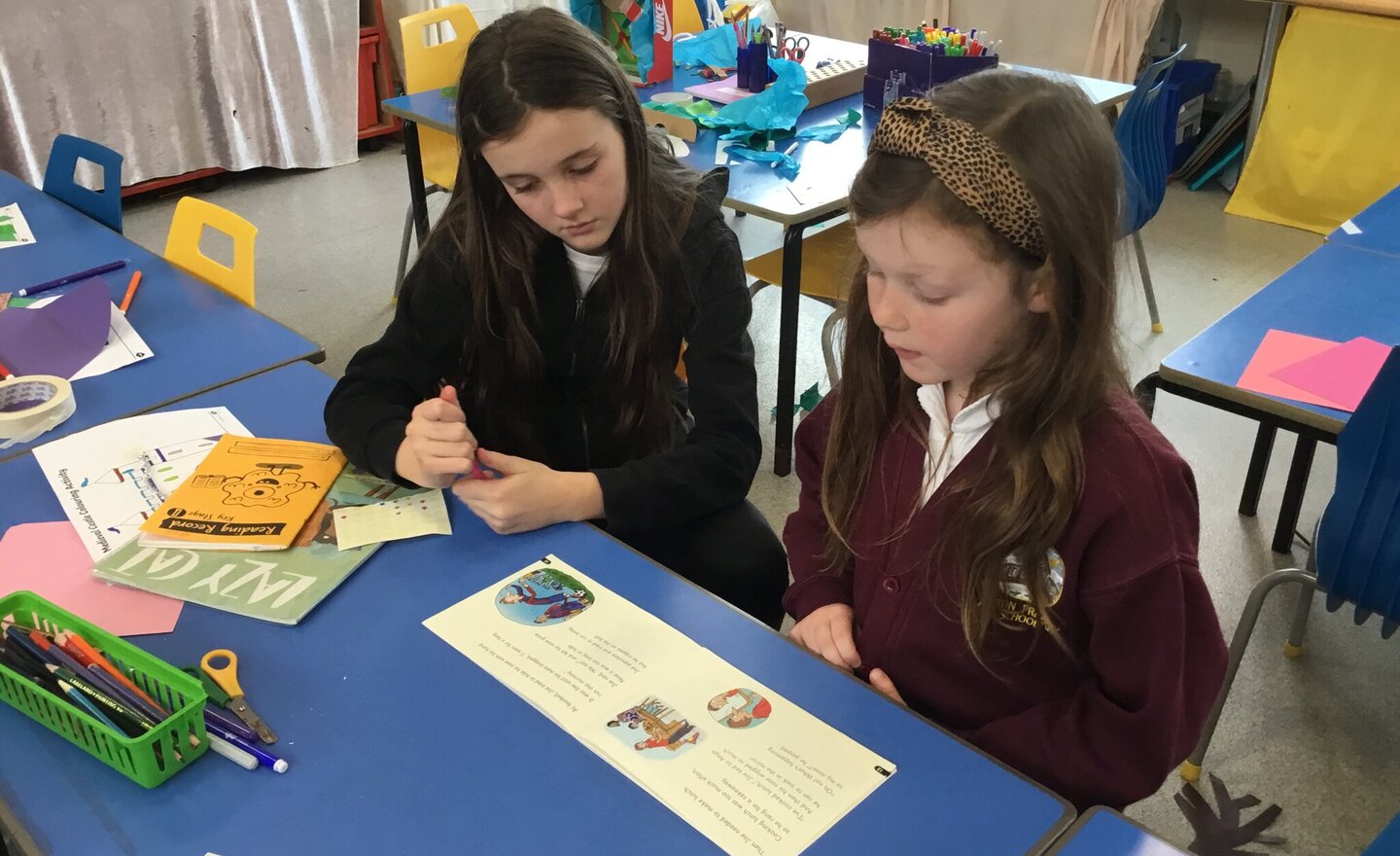 Image of Sharing a love of reading- reading buddies in Cross Fell