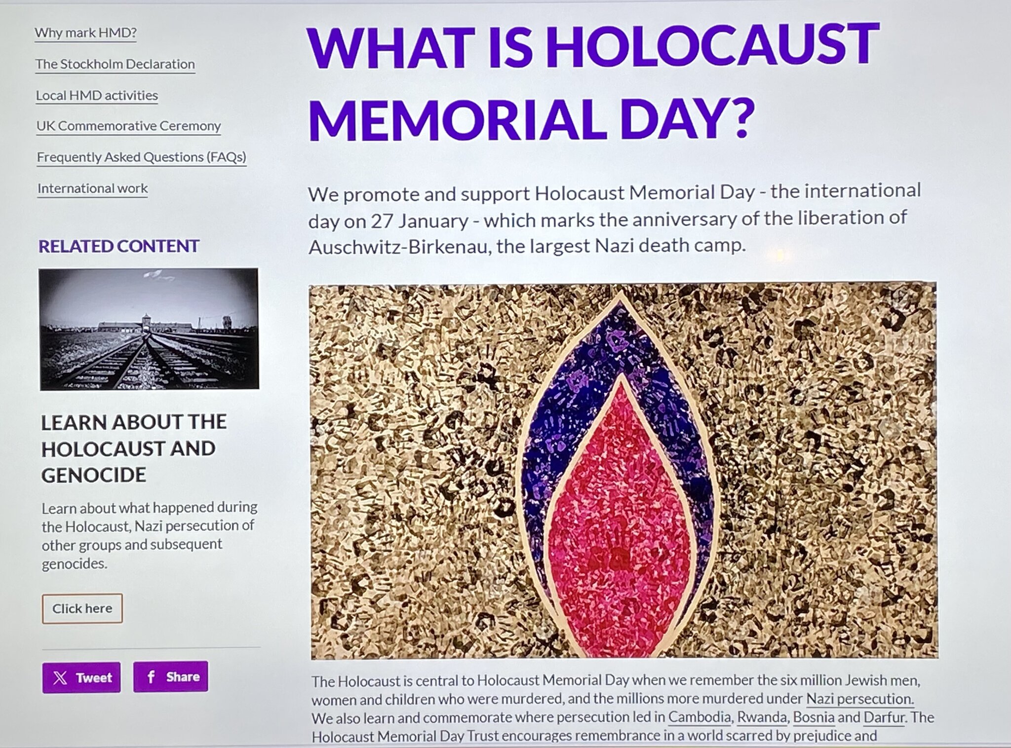 Image of Holocaust Memorial Day