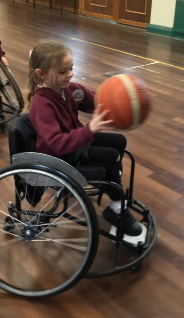 Image of Wheelchair basket ball fun