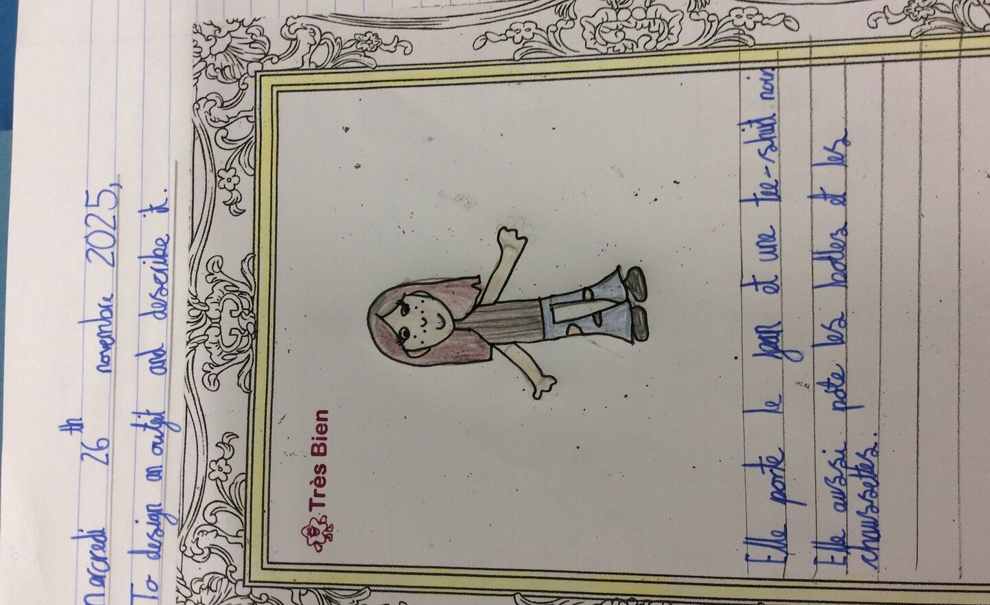 Image of Designing an outfit in French