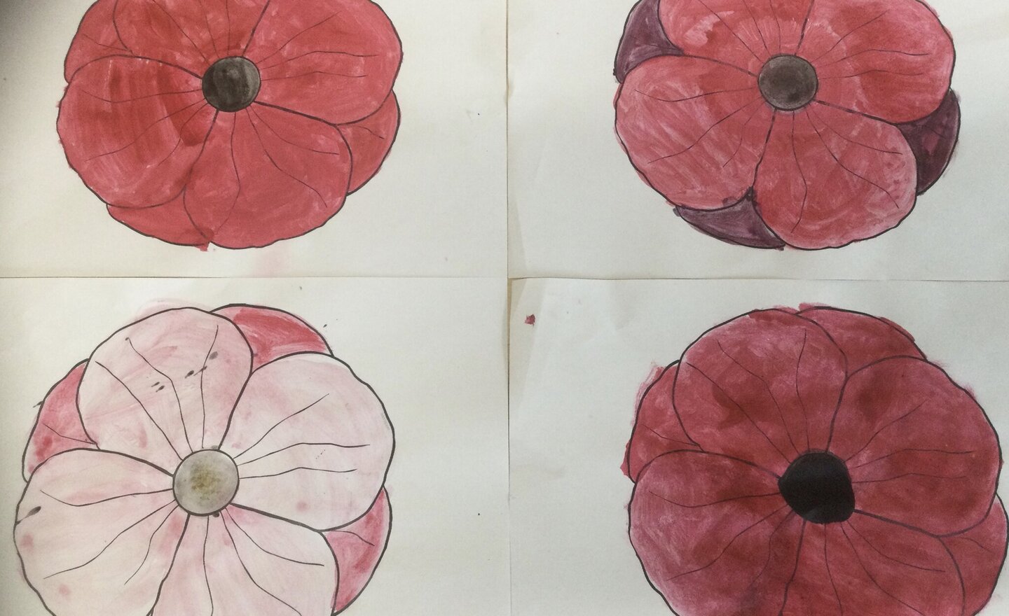 Image of Watercolour poppies for the Village 