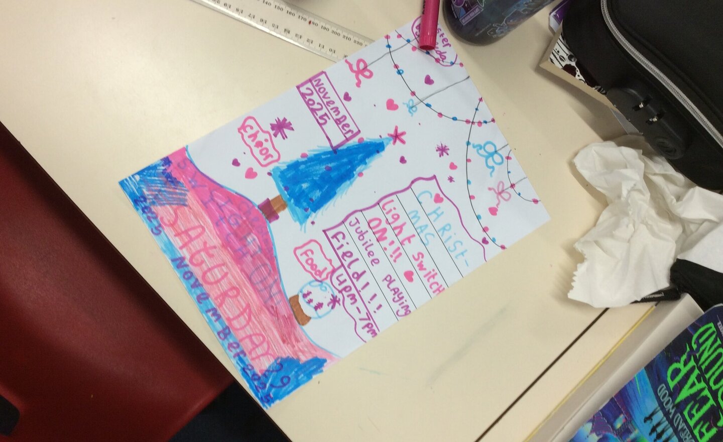 Image of Class 4 Christmas light switch on posters 2025