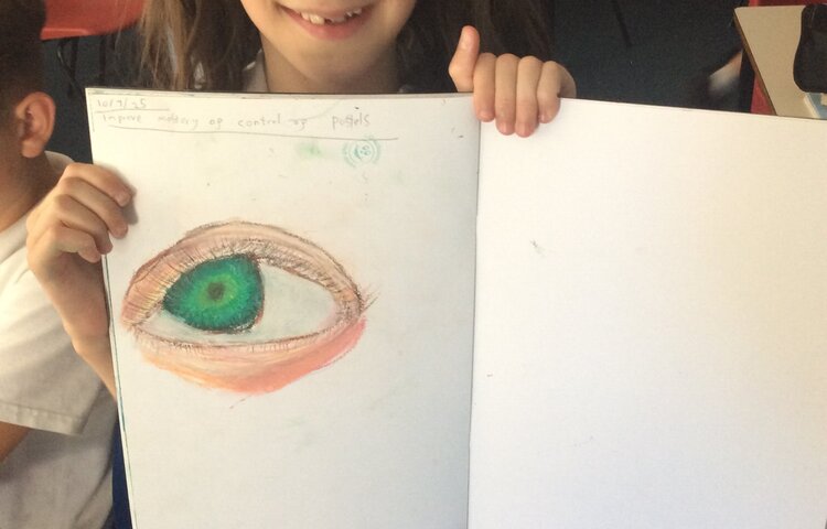 Image of Class 4 - Oil pastel Eyes