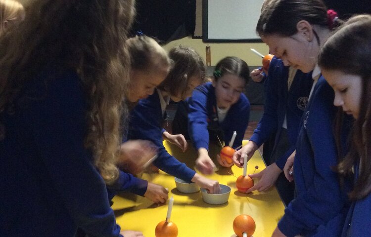 Image of Making Christingles with Class 4 