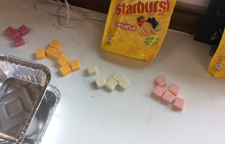 Image of Creating rocks from Starburst sweets 