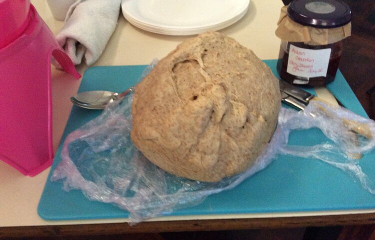 Image of School strawberry jam and homemade bread