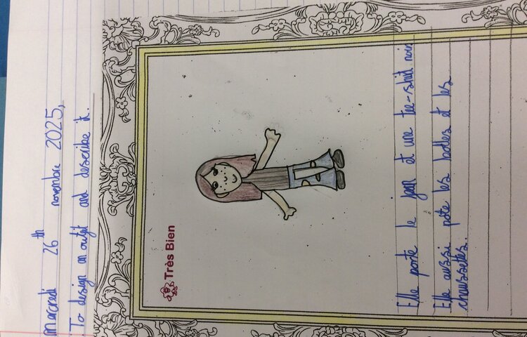 Image of Designing an outfit in French