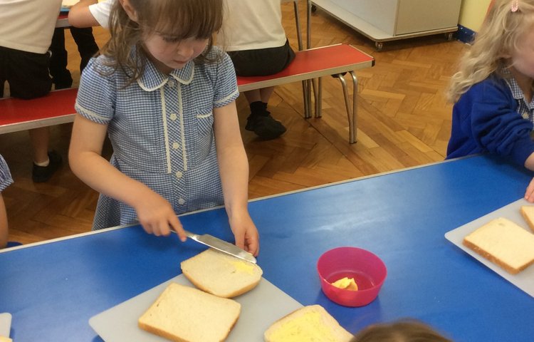 Image of Making jam sandwiches