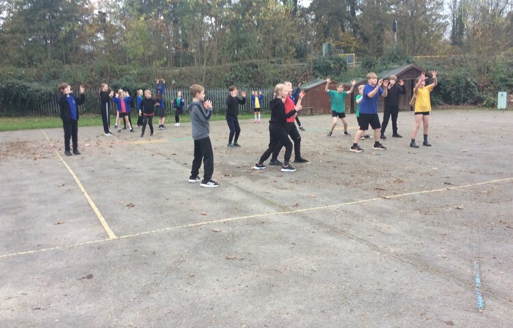 Image of Class 4’s Bouncing Basketballs