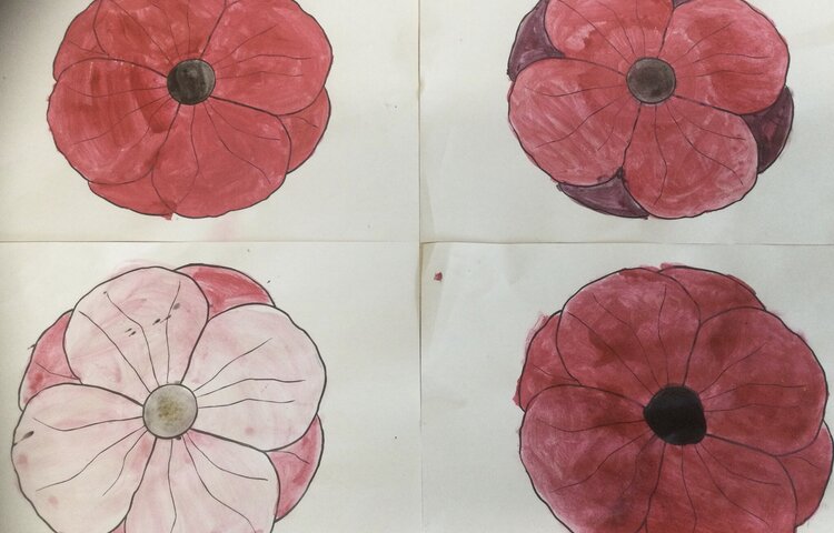 Image of Watercolour poppies for the Village 