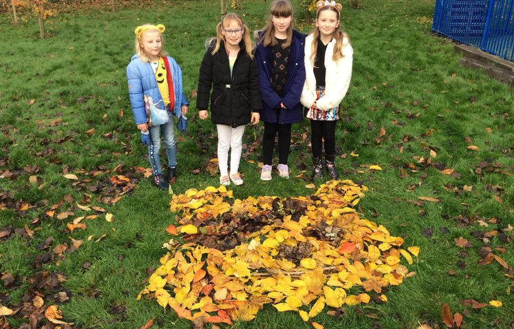 Image of Pudsey Bear Leaf Art