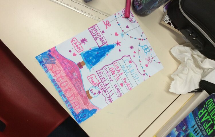 Image of Class 4 Christmas light switch on posters 2025