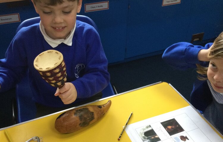 Image of Making music in class 2!