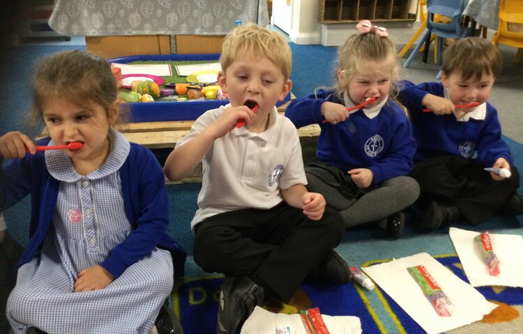 Image of We brushed our teeth at school!