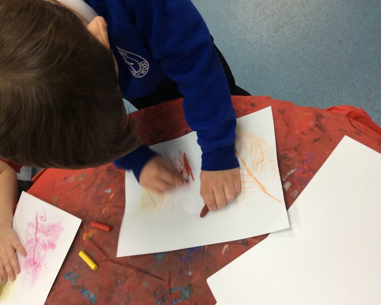 Image of Autumn leaf rubbings 