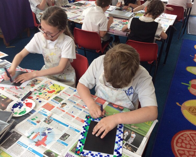 Image of Making mosaics.