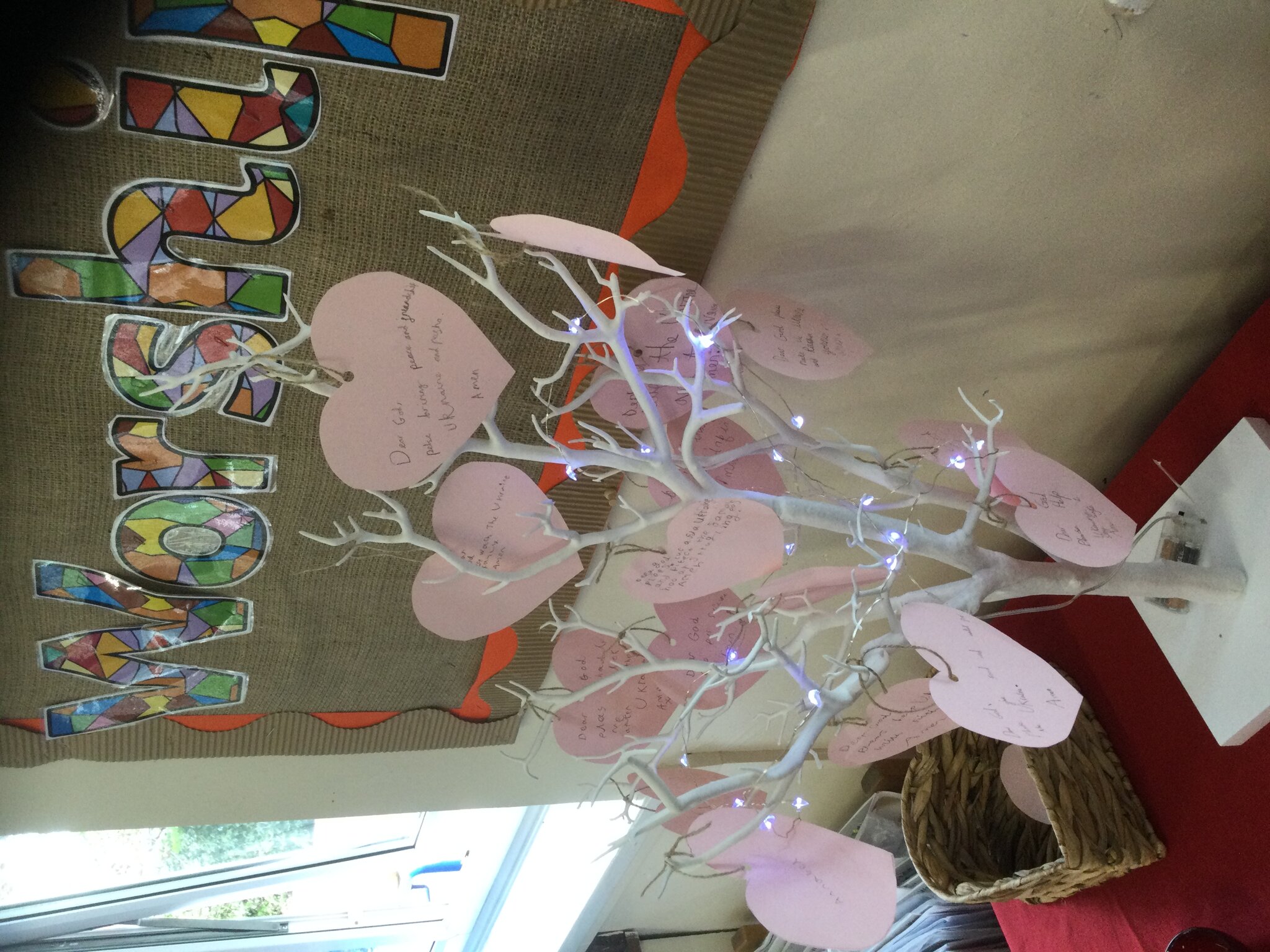 Image of Writing prayers for our prayer tree