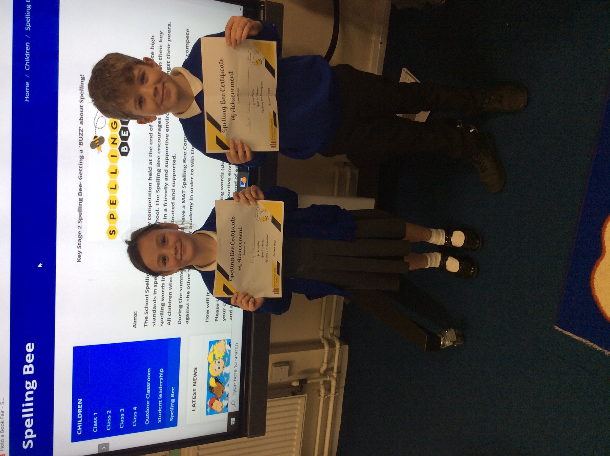 Image of Spelling Bee Class 3 Winners!