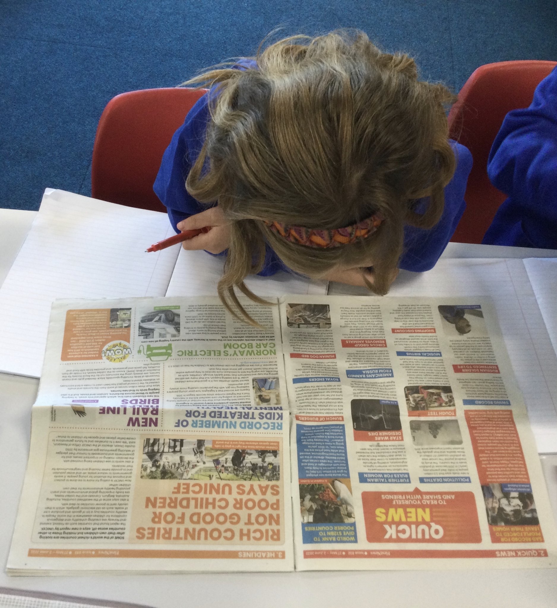 Image of Reading the paper