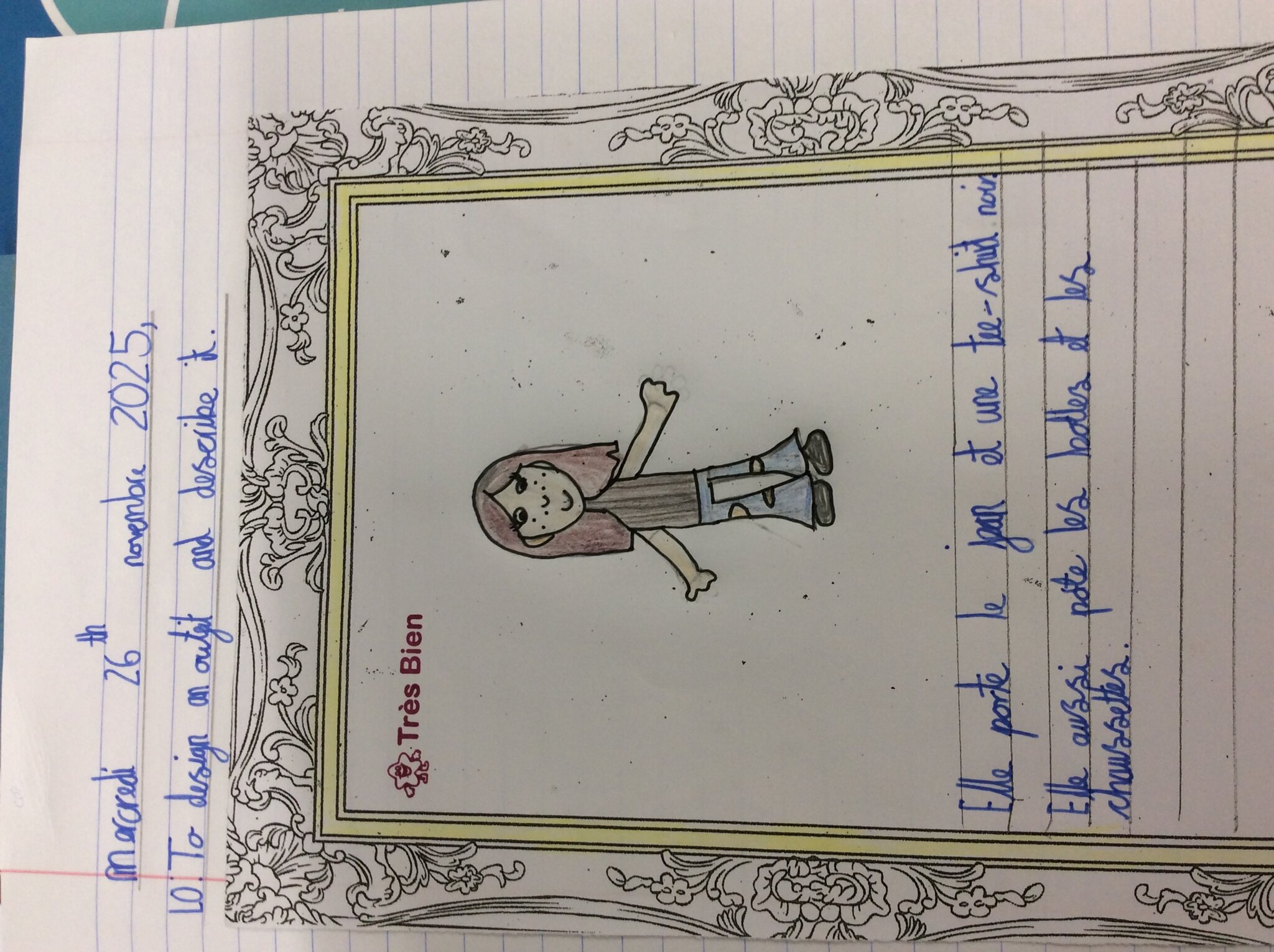 Image of Designing an outfit in French