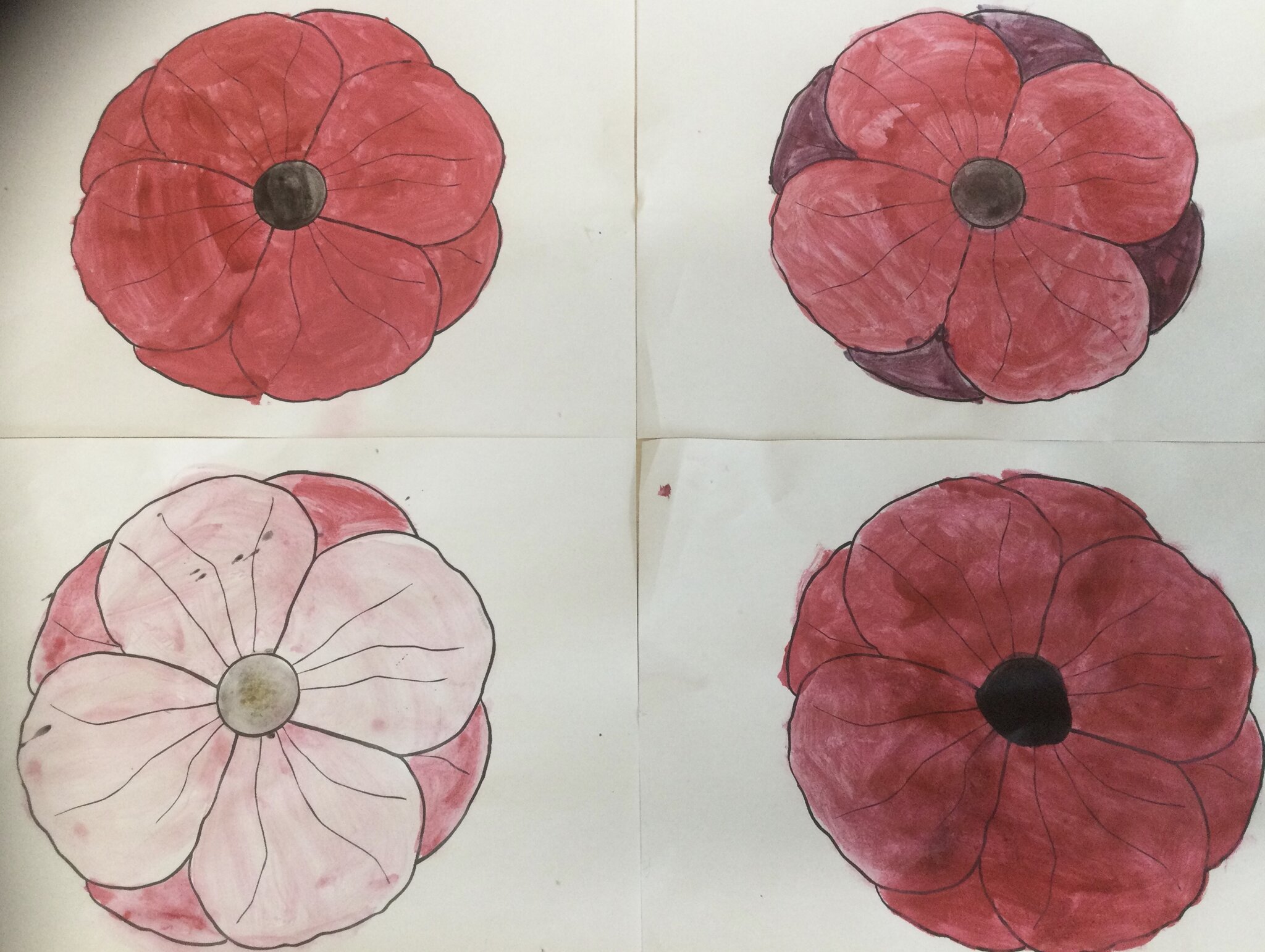 Image of Watercolour poppies for the Village 