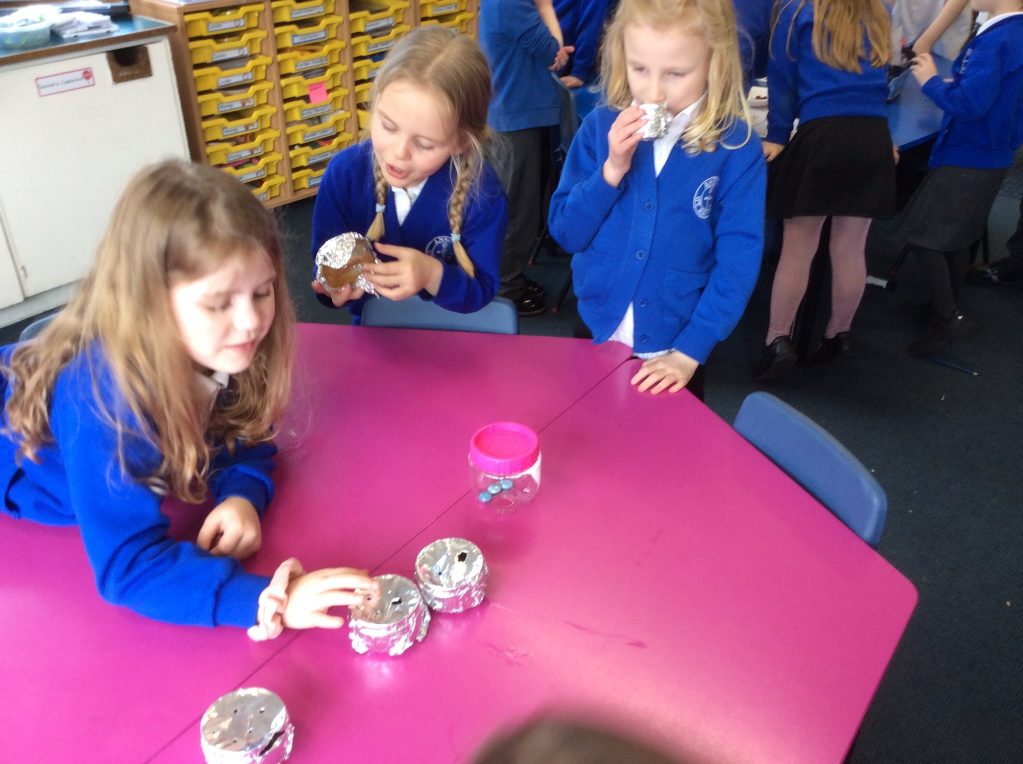 Image of Class 2 investigate their senses