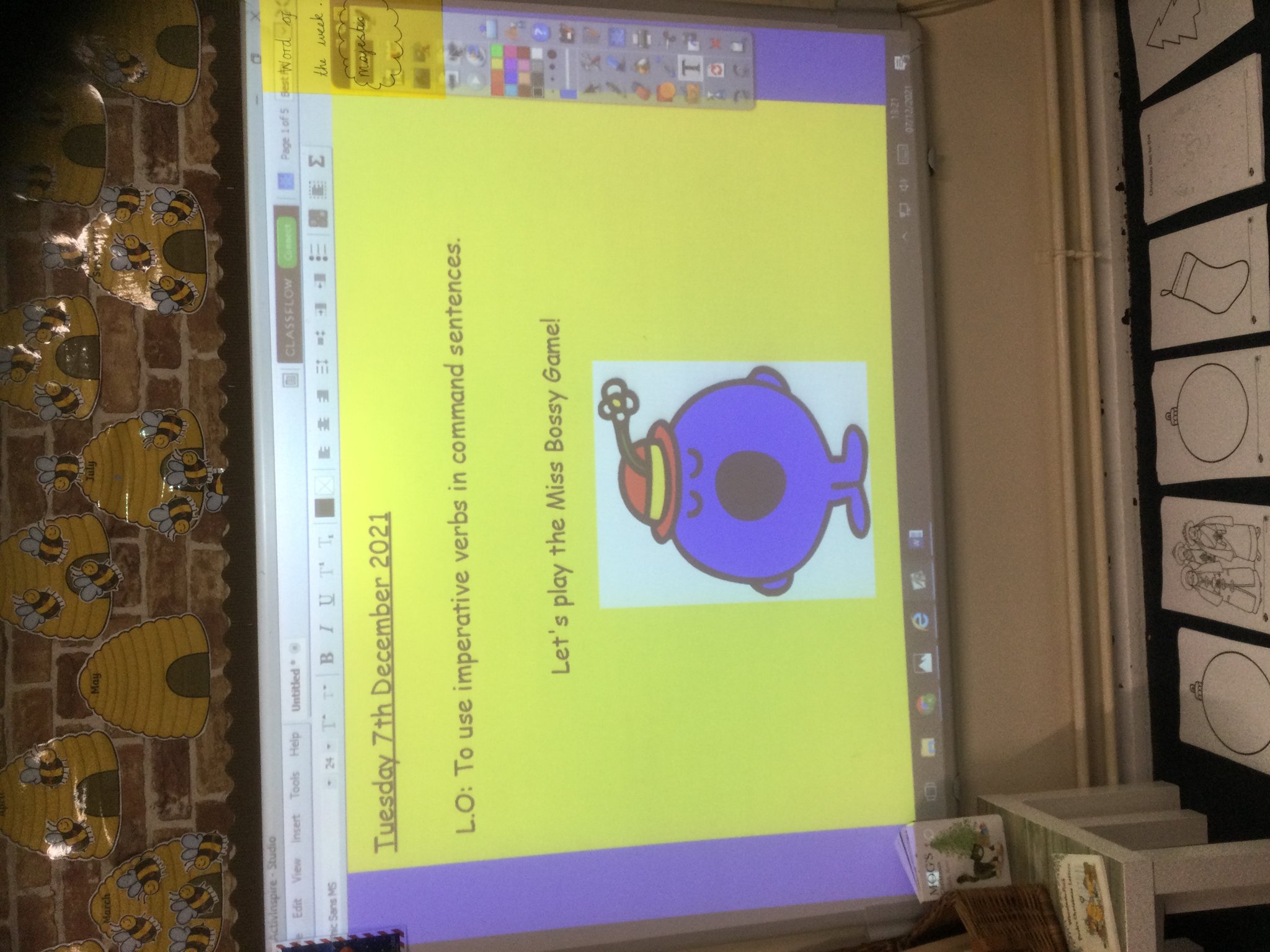 Image of Class 2  are learning about bossy verbs