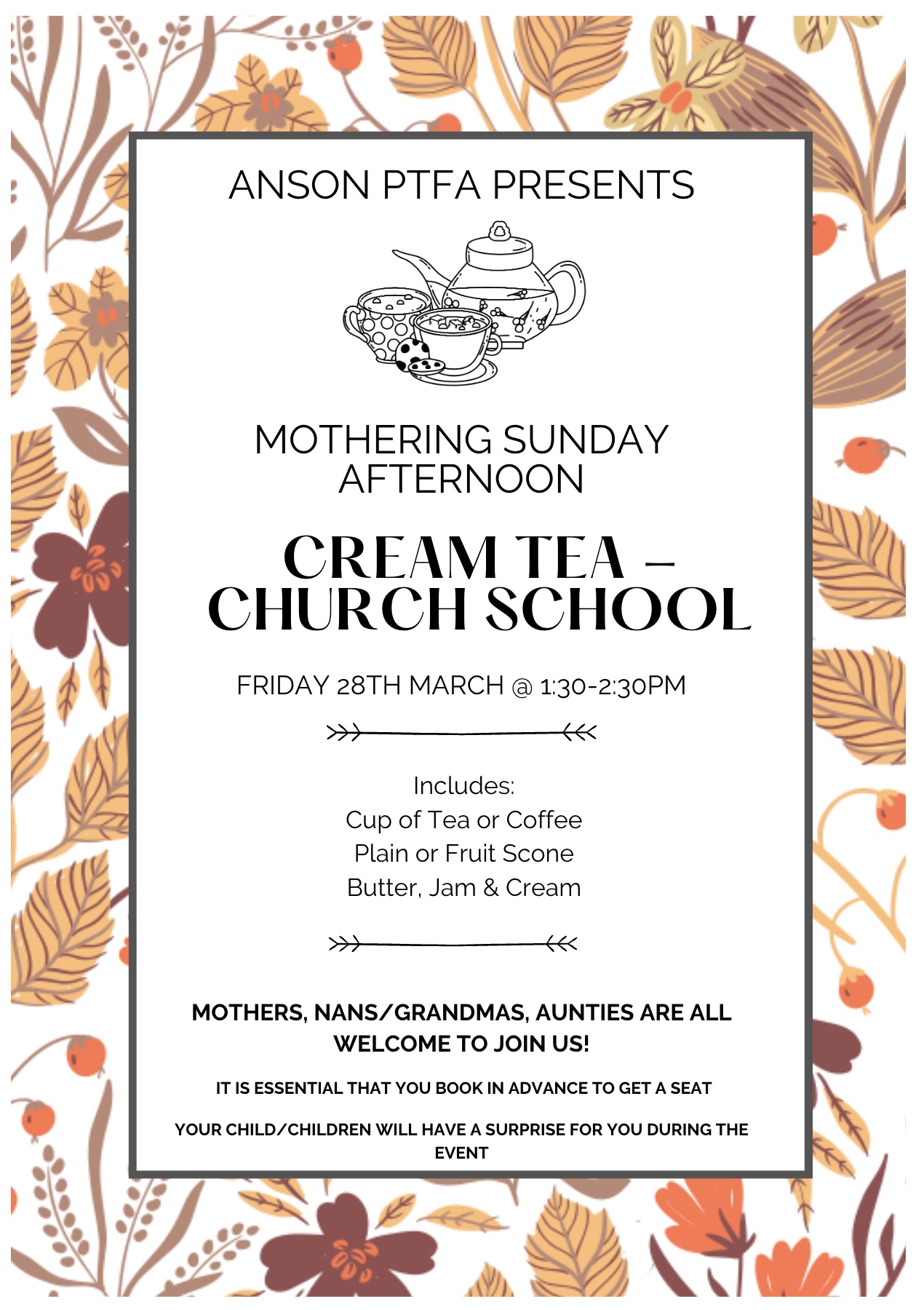 Image of PTFA Mothering Sunday Cream Tea