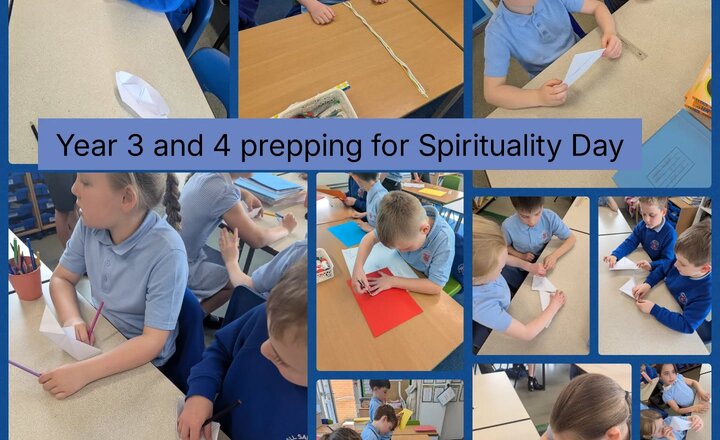 Image of Year 3 and 4 prepping for Spirituality Day