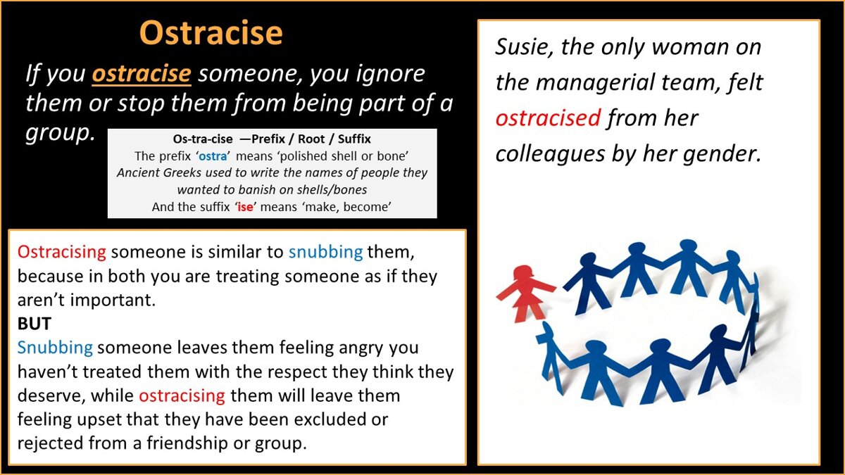 Image of Word of the Week - Ostracise