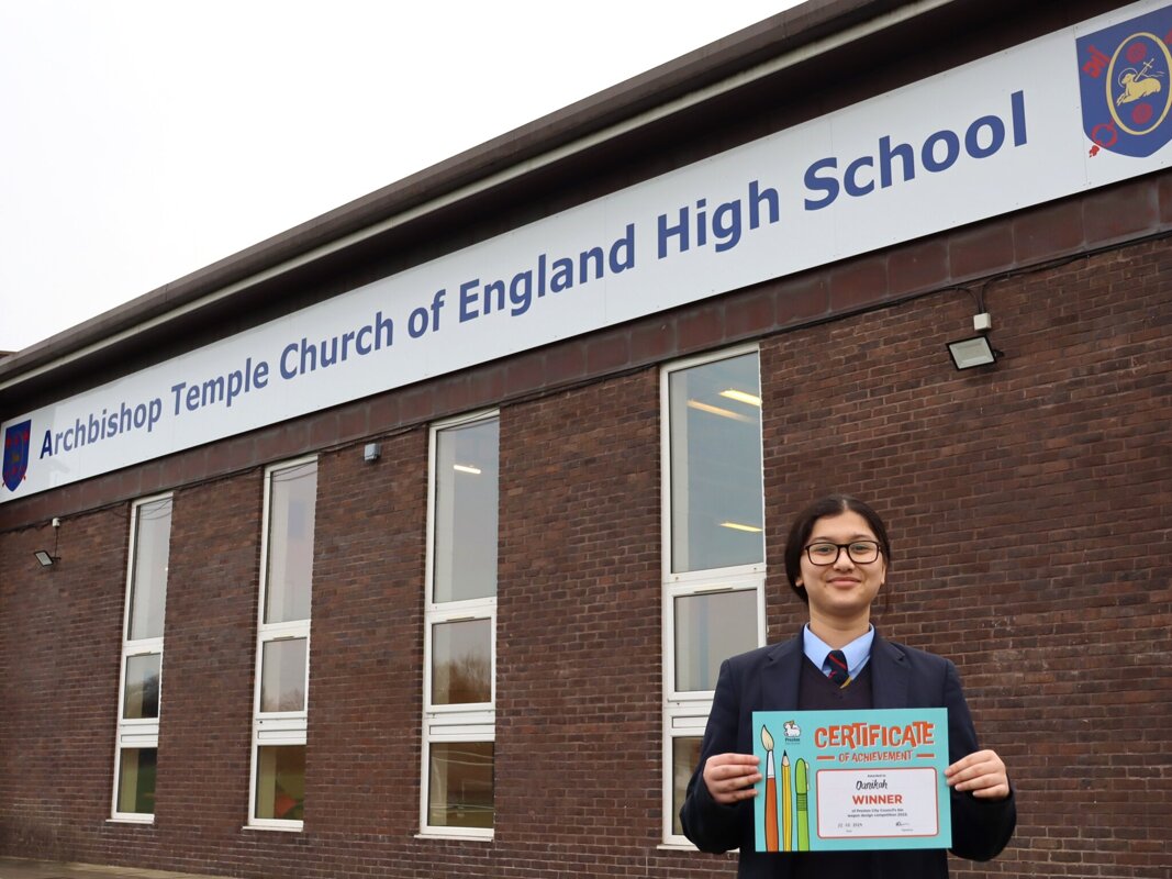 Image of Year 9 pupil wins the Preston City Council bin wagon design competition