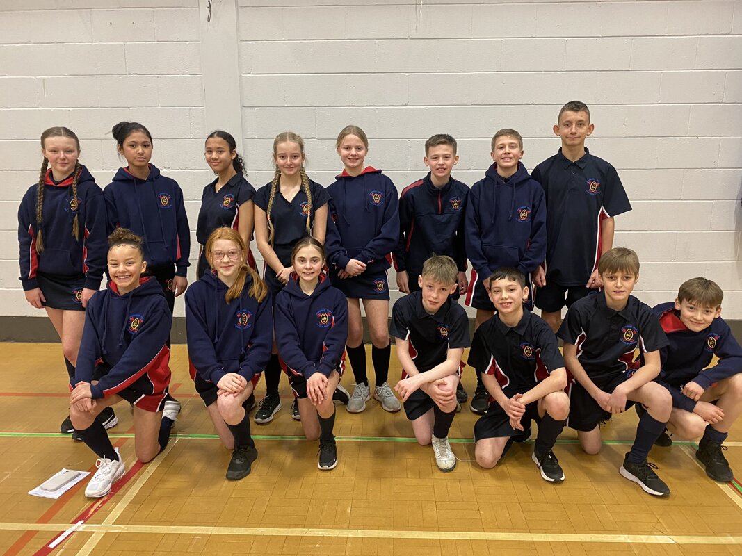 Image of Year 7 celebrate winning the Preston Indoor Athletics Championships!