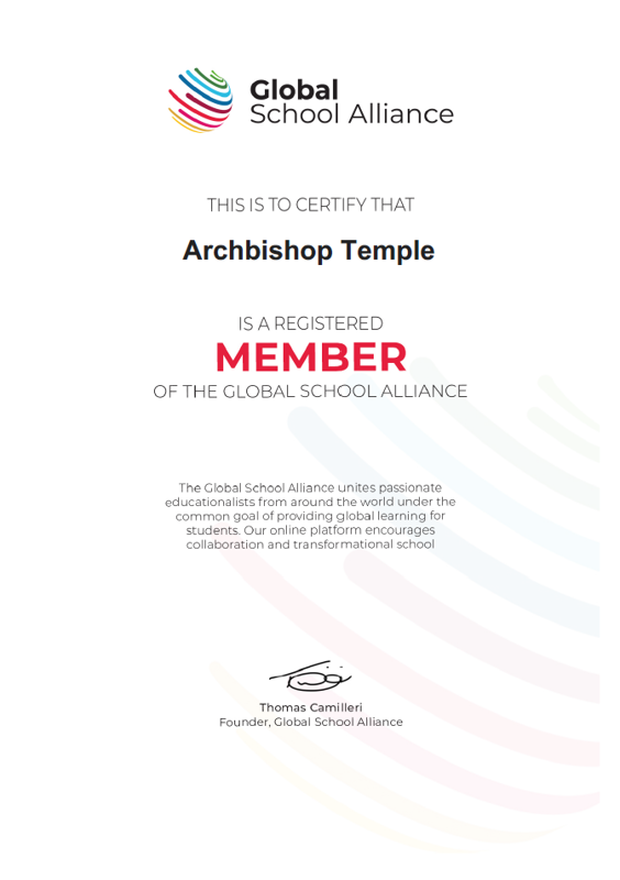 Image of Archbishop Temple Church of England High School is now a member of the Global School Alliance