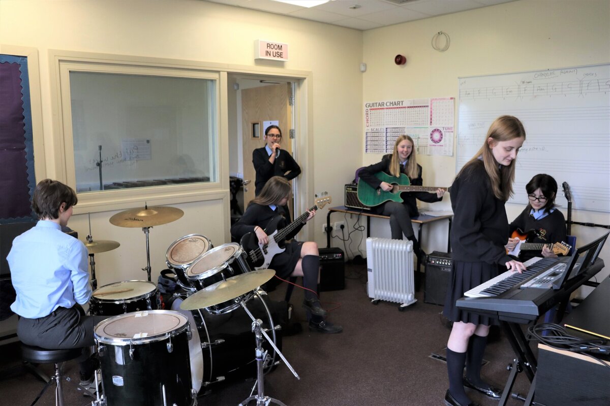 Image of Fantastic to catch year 9 music group Cymbal rehearsing!