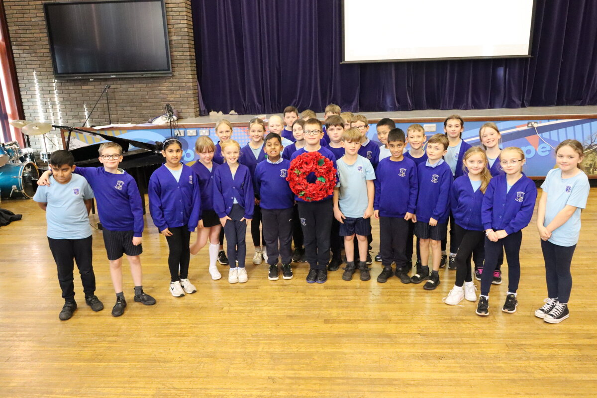 Image of Year 5 pupils from Grimsargh St Michael's Church of England Primary School join us for a Remembrance Workshop