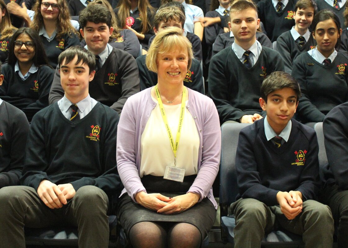 Image of Pupils listen to an insightful talk by Clare Cowan, Head of Parliamentary Affairs at the Bank of England.