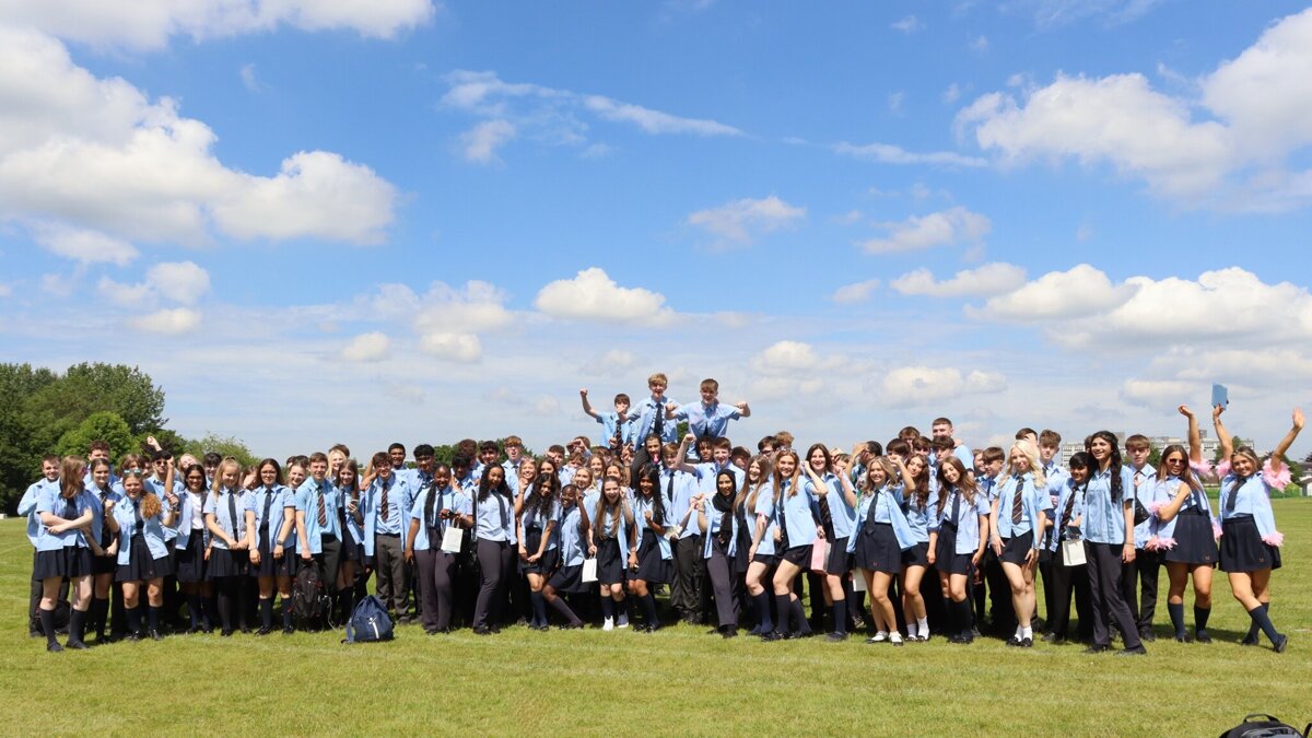 Image of Year 11 celebrate their last day